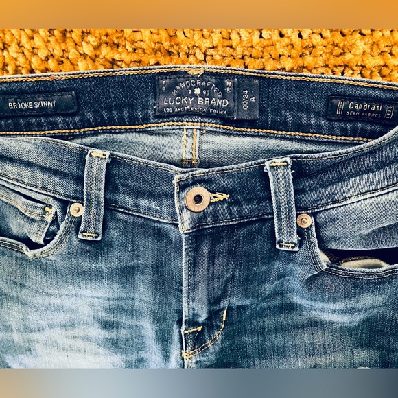 Lucky Brand Womens Blue Fade Denim Brooke Skinny Jeans + White Button Up Shirt - Picture 7 of 16